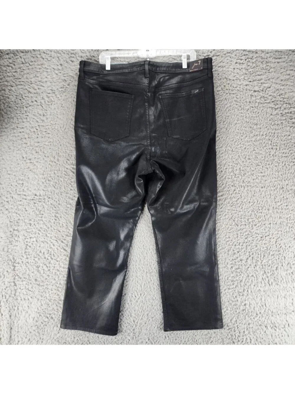 7 For All Mankind Pants Womens 18 Jen 7 Coated Black Ankle Straight *NWT*